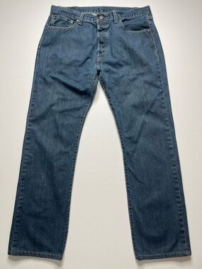 Levi's 501 Original Fit Clean Rigid Dark Wash Button Fly Jeans 34x32